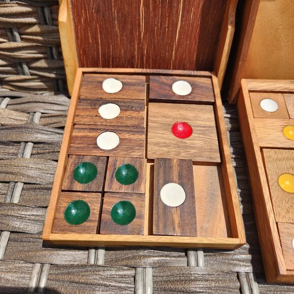 2 Vintage 1996 Wooden Prison Escape Sliding Block Logic Table Top Puzzle Games - Picture 3 of 8